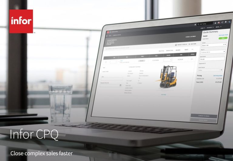 Infor® CloudSuite Configure Price Quote (CPQ)система- продавате сложни продукти по-бързо